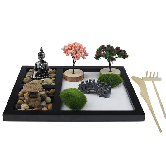 Mini Zen Sand Garden – Desktop Meditation & Relaxation Kit