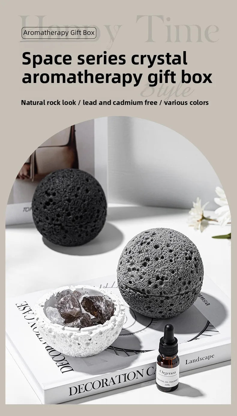 Volcano Rock Aromatherapy Diffuser – Fireless Crystal Essential Oil Home Fragrance
