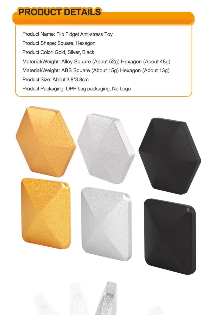 Kinetic Flipo Flip Alloy Spinner – Rotating Desk Fidget for Stress Relief