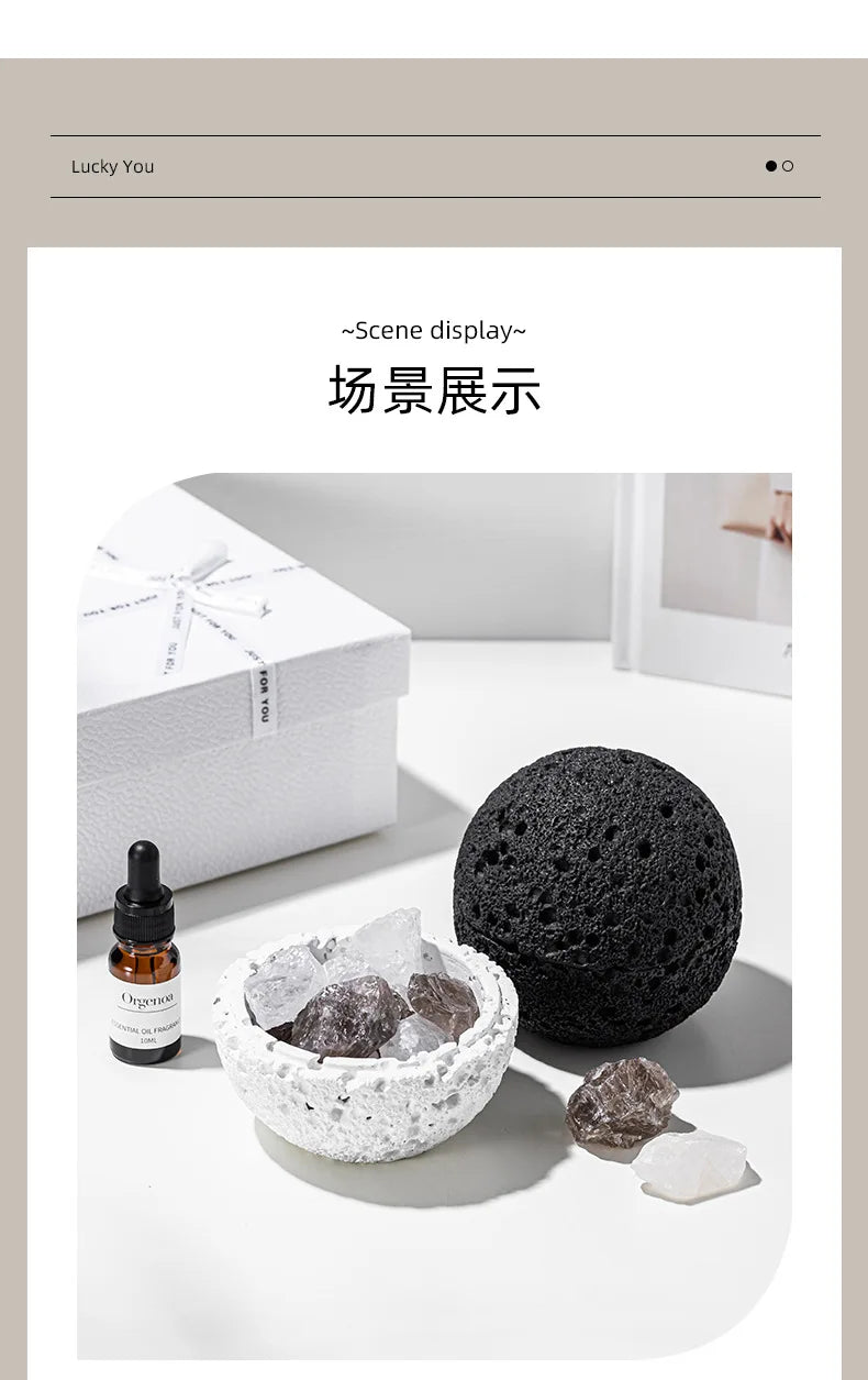 Volcano Rock Aromatherapy Diffuser – Fireless Crystal Essential Oil Home Fragrance