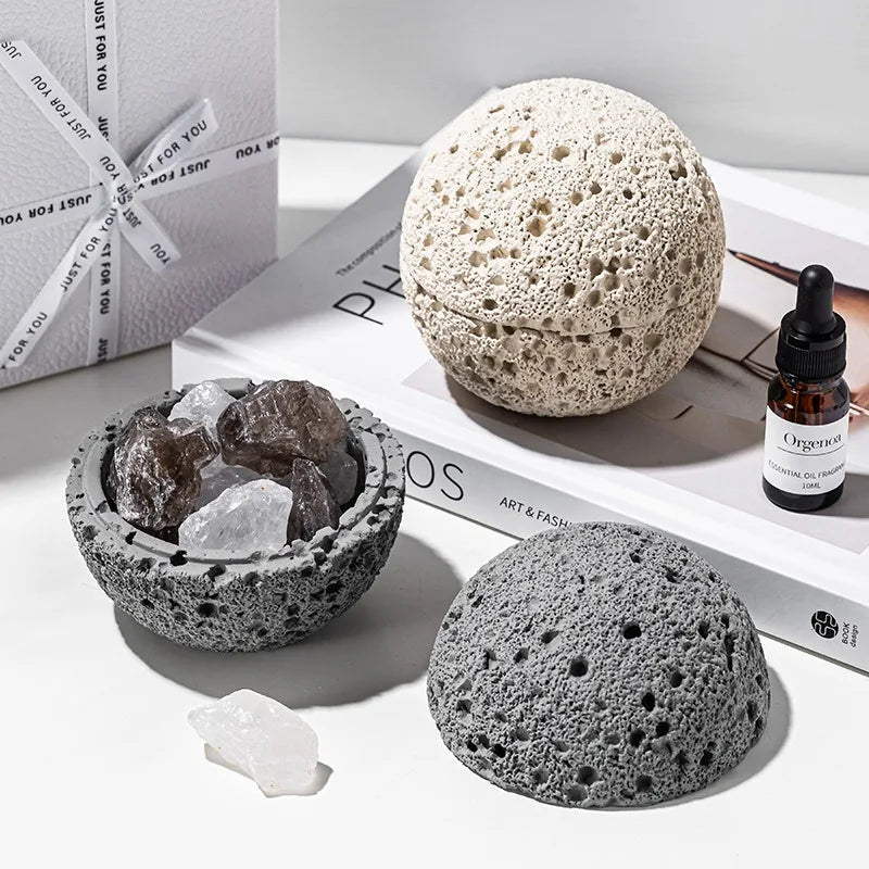 Volcano Rock Aromatherapy Diffuser – Fireless Crystal Essential Oil Home Fragrance