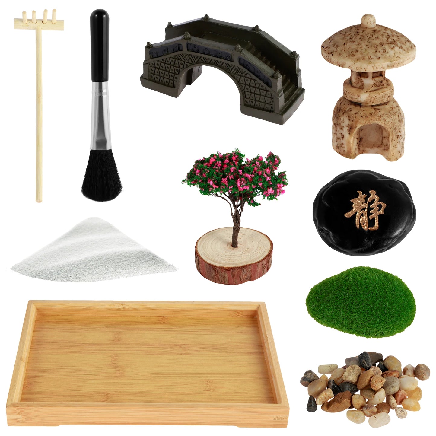 Mini Zen Garden Kit – Desktop Sand Tray for Relaxation & Focus