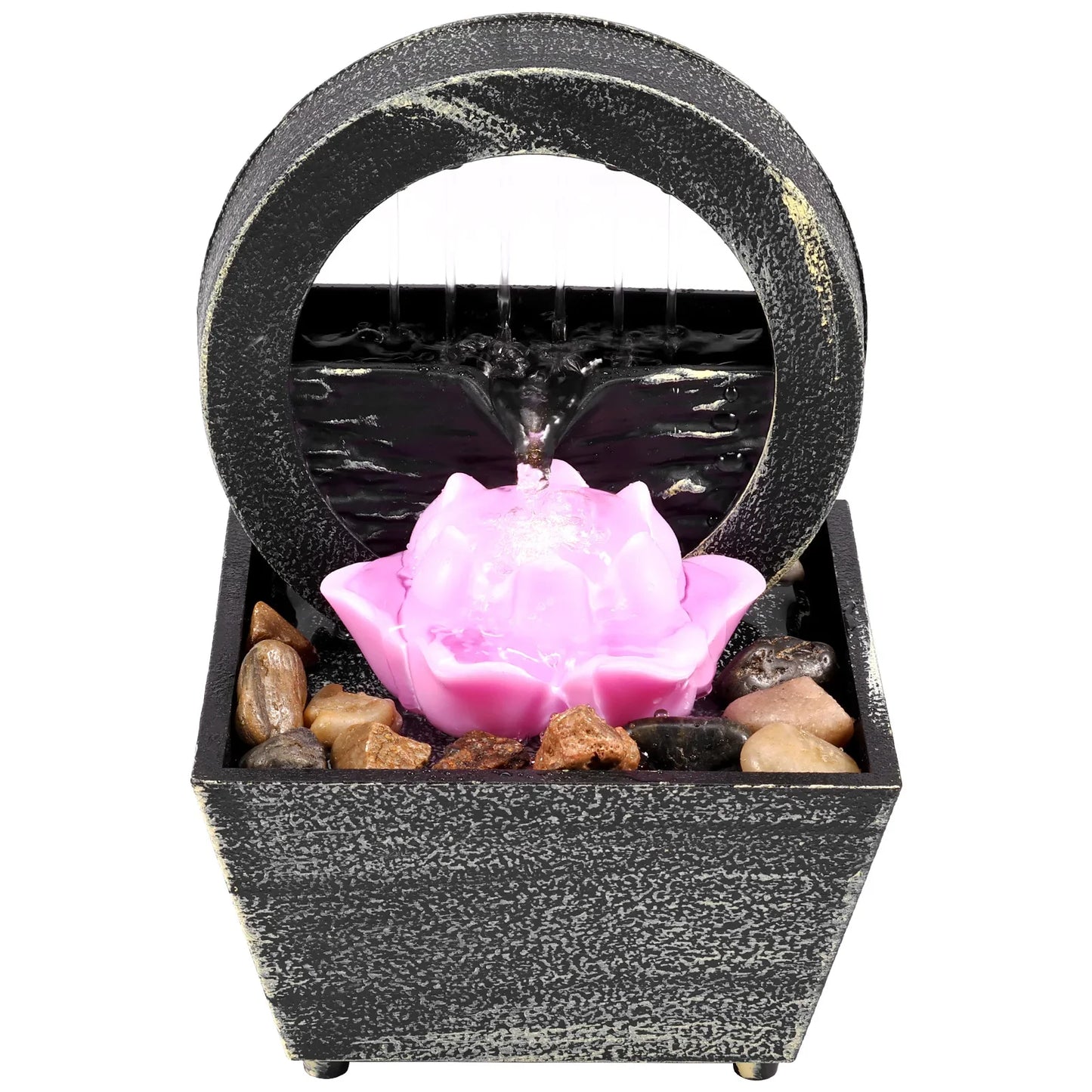 LED Tabletop Water Fountain – Compact Indoor Zen Relaxation Decor