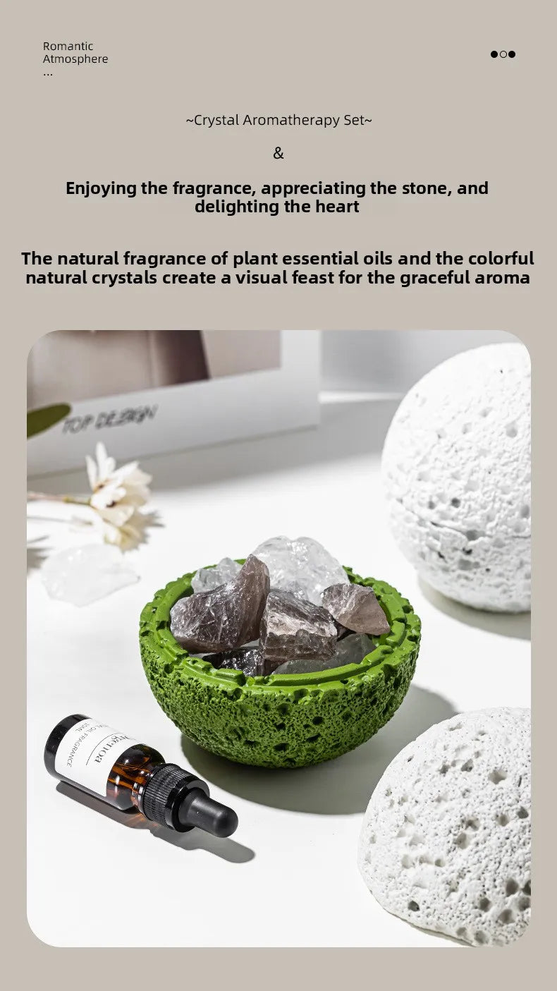 Volcano Rock Aromatherapy Diffuser – Fireless Crystal Essential Oil Home Fragrance