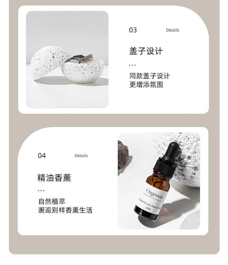 Volcano Rock Aromatherapy Diffuser – Fireless Crystal Essential Oil Home Fragrance