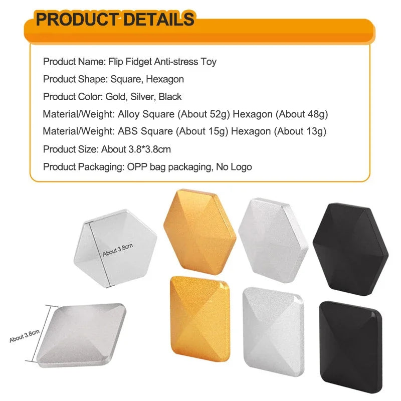 Kinetic Flipo Flip Alloy Spinner – Rotating Desk Fidget for Stress Relief