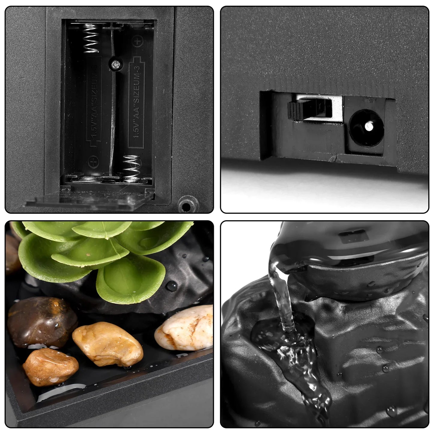 LED Tabletop Water Fountain – Compact Indoor Zen Relaxation Decor