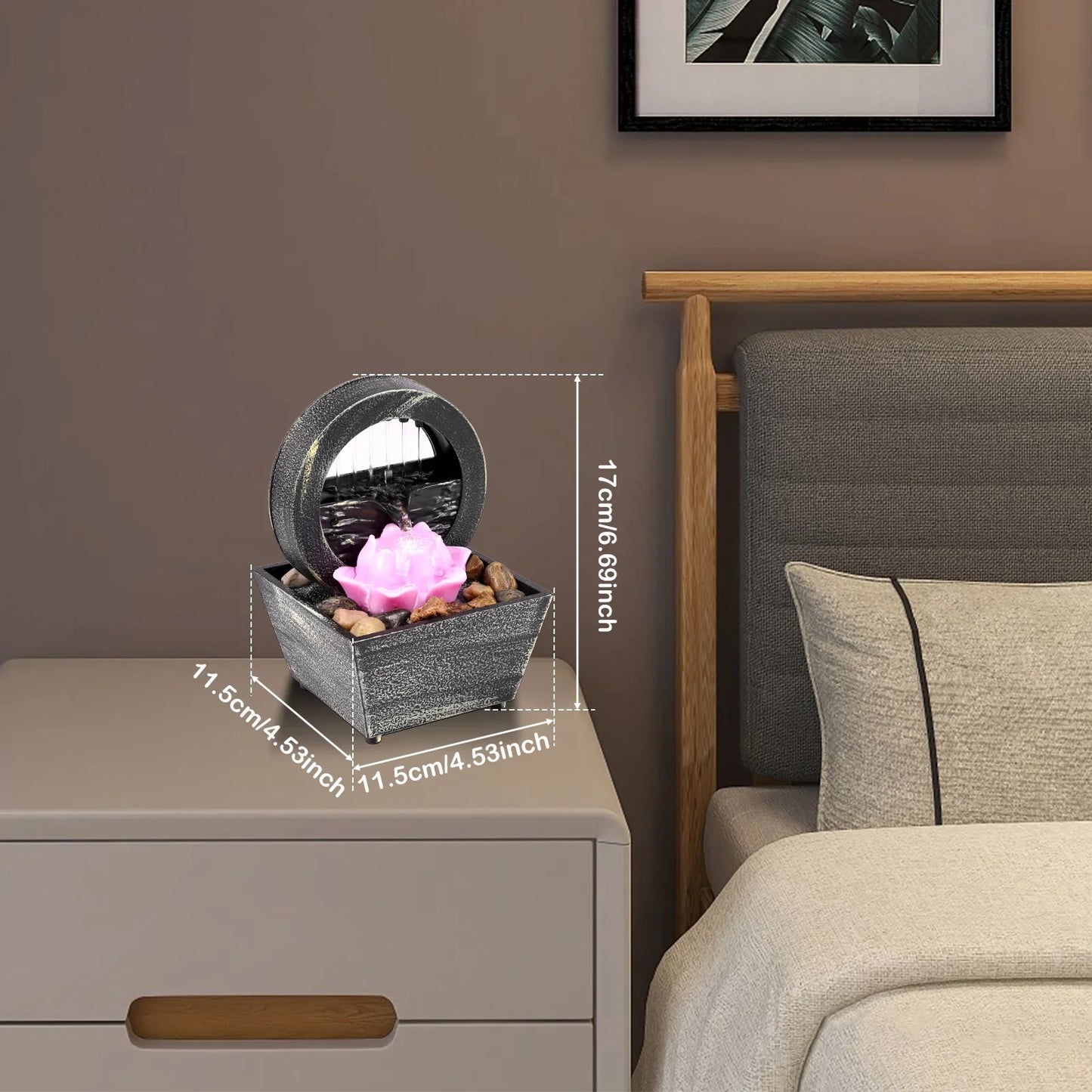 LED Tabletop Water Fountain – Compact Indoor Zen Relaxation Decor