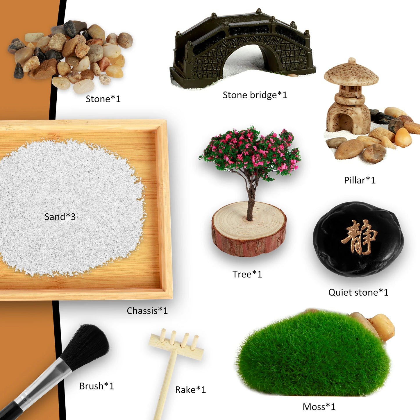 Mini Zen Garden Kit – Desktop Sand Tray for Relaxation & Focus