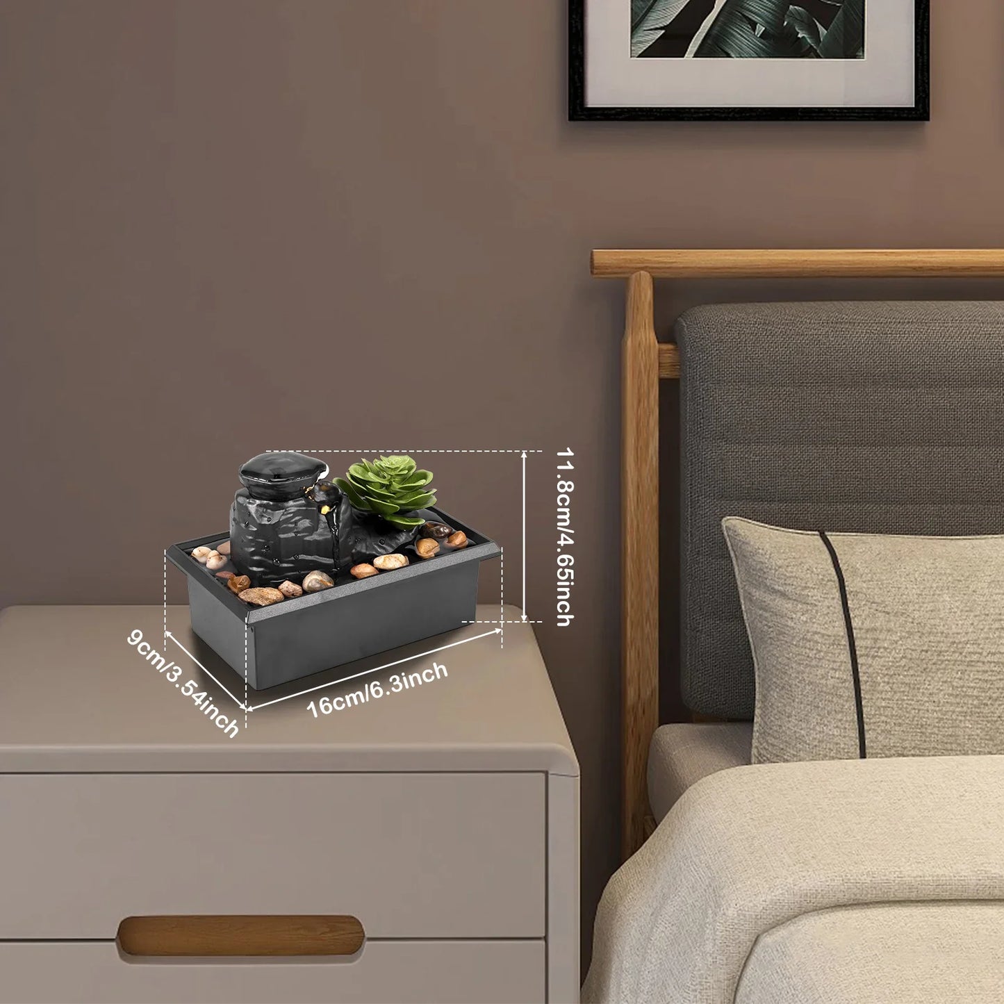 LED Tabletop Water Fountain – Compact Indoor Zen Relaxation Decor