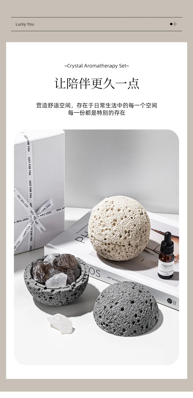 Volcano Rock Aromatherapy Diffuser – Fireless Crystal Essential Oil Home Fragrance