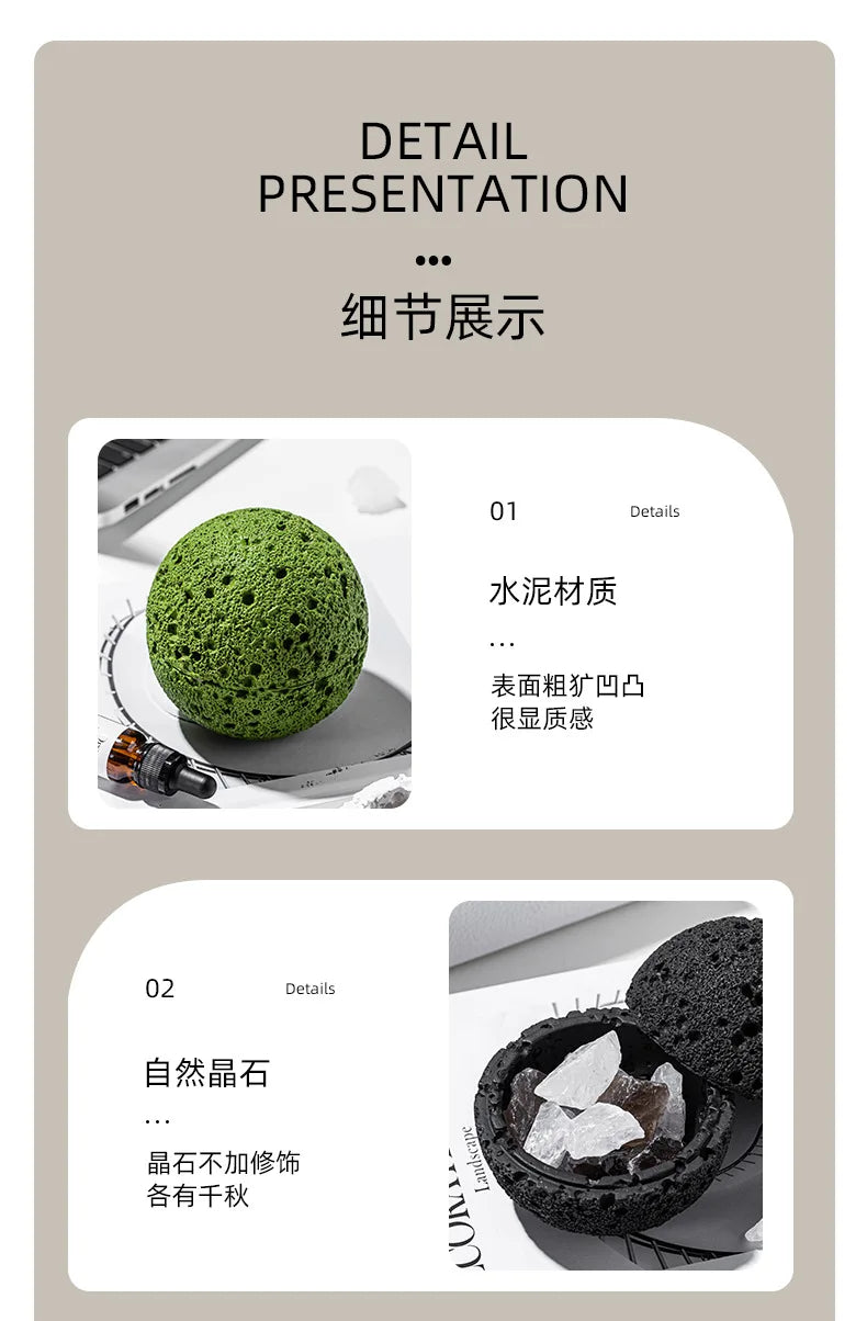 Volcano Rock Aromatherapy Diffuser – Fireless Crystal Essential Oil Home Fragrance